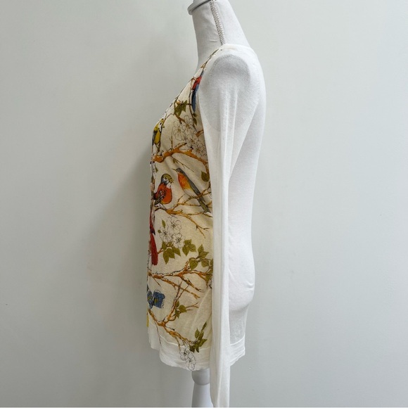 RARE Anthropologie Moth Aviary Gate Bird Cardigan Sweater Long line Y2K Medium - Picture 7 of 10